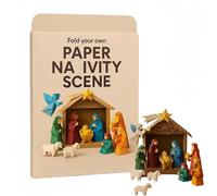DIY Paper Nati/vity Scene Kit,Christmas Origami Craft Set with Easy to Fold Instructions,Creative & Educational,Origami Kit for Beginners,Holiday Paper Decoration & Gift for Craft Lovers(Type B)