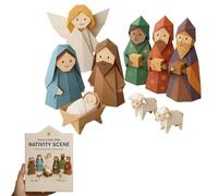 DIY Paper Nativity Scene, Christmas Origami Craft Kit for Beginners, Handmade Holy Family Holiday Decor, Easy DIY Christmas Activity for Families, Artisan Paper Craft for Home(Style 2)