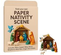 DIY Paper Nativity Scene,Christmas Origami Craft Set with Jesus Angel & Animal,Easy to Fold,Creative & Educational,Origami Kit for Beginners,Holiday Paper Decoration & Gift for Craft Lovers (Type B)