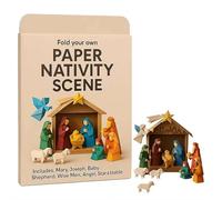 DIY Paper Nativity Scene, Christmas Origami Craft Set with Jesus Angel & Animal, Fun and Easy Origami Kit for Beginners, Christmas Decorations Gift for Craft Lovers