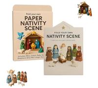 DIY Paper Nativity Scene, Christmas Origami Craft Set with Jesus Christ Holy Family, Easy to Fold, Creative & Educational, Origami Kit for Beginners, Holiday Family Activity (A+B)
