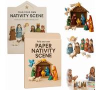 DIY Paper Nativity Scene, Christmas Origami Papercraft Set with Jesus Christ Holy Family, DIY Paper Origami Kit for Beginners, Desk Decoration & Gift for Craft Lovers, Kids & Adults (A+B)