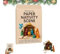 DIY Paper Nativity Scene,Christmas Origami Set with Jesus Angel & Animal, Easy to Fold, Creative & Educational,3D Origami Kit for Beginners Perfect for Christmas Decorations, Family Activities