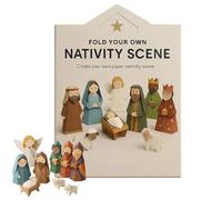 DIY Paper Nativity Scene, Christmas Origami Set with Jesus Angel & Animal, Easy to Fold, Creative & Educational, Origami Kit for Beginners Perfect for Christmas Decorations, (Style A)