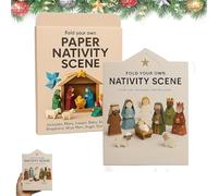 DIY Paper Nativity Scene,Christmas Origami Set with Jesus Angel & Animal, Easy to Fold, Creative & Educational,3D Origami Kit for Beginners Perfect for Christmas Decorations, Family Activities