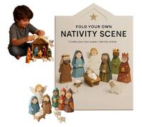 DIY Paper Nativity Scene Craft Kit, Christmas Origami Set with Jesus Angel & Animal, Easy to Fold, Creative & Educational,Origami Kit for Beginners Perfect for Christmas Decorations,Family Activities