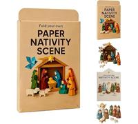 DIY Paper Nativity Scene - DIY Paper Craft Nativity Scene Kit, Christmas Nativity Set with Jesus, Angel and Sheep, Handmade Origami Kit for Beginners Lover, Friends, Family (Style B)