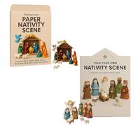 DIY Paper Nativity Scene, DIY Paper Craft Nativity Scene Kit, Christmas Origami Craft Set with Jesus Angel & Animal, Creative & Educational Handmade Origami Kit for Beginners Lover (Mix)