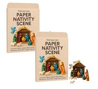DIY Paper Nativity Scene, DIY Paper Craft Nativity Scene Kit, Christmas Origami Craft Set with Jesus Angel & Animal, Creative & Educational Handmade Origami Kit for Beginners Lover (B-2pcs)