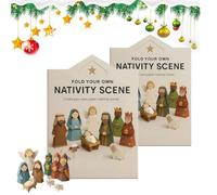 DIY Paper Nativity Scene Kit,Christmas Origami Craft Set with Jesus Christ Holy Family,Family Activities Handmade Paper Decoration Gifts for Craft Lovers,DIY Origami Kit for Beginners