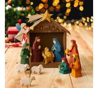 DIY Paper Nativity Scene Origami Kit, Christmas Craft Set with Jesus, Angel & Animals, Easy Fold for Beginners, Holiday Activity, Family Fun & Christmas Decor (A1)