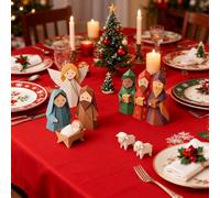 DIY Paper Nativity Scene Origami Kit, Christmas Craft Set with Jesus, Angel & Animals, Easy Fold for Beginners, Holiday Activity, Family Fun & Christmas Decor (B1)