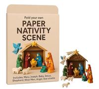 DIY Paper Nativity Scene, Origami Nativity Set, Christmas Origami Craft Set with Jesus Christ Holy Family,O rigami Kit for Beginners, Sunday School & Christmas Activity (Aa)