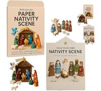 DIY Paper Nativity Scene, Origami Nativity Set with Jesus Angel & Animal, 3D Origami Craft Set, Nativity Sets & Figures Craft Easy to Fold for Craft Lovers, Kids & Adults (2PCS-Mix)