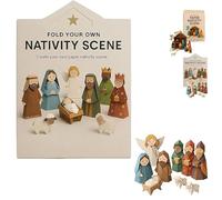 DIY Paper Nativity Scene, Origami Nativity Set with Jesus Angel & Animal, 3D Origami Craft Set, Nativity Sets & Figures Craft Easy to Fold for Craft Lovers, Kids & Adults (1PCS-B)