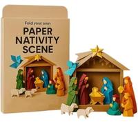 Diy Paper Nativity Scene,Paper Nativity Scene,Holiday Paper Decoration & Gift For Craft Lovers，Allowing You To Create A Beautiful Nativity Scene That Captures The Spirit Of Christmas,1PCS