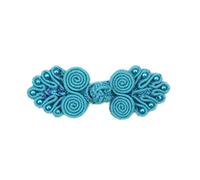 DIY PARK 5 Pair Handmade Solid Beaded Traditional Chinese Frog Closure Knot Button Cheongsam Fastener(Turquoise)