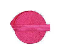 DIY PARK 5 Yard 5/8" Soild Color Fold Over Elastic Spandex Satin Band Lace Baby Headband Sewing Trim(Virtual Pink)