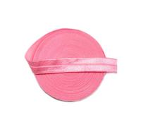 DIY PARK 5 Yard 5/8" Soild Color Fold Over Elastic Spandex Satin Band Lace Baby Headband Sewing Trim(Geranium Pink)