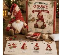 DIY Patchwork Animal Kit - Create Your Own Adorable Animals, Christmas Gnome DIY Patchwork Kit, 3D Cat DIY Sewing Project for Adults &Beginners, Home Decor & Gift (A 5)