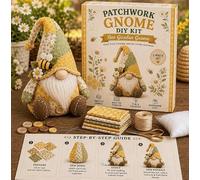 DIY Patchwork Animal Kit - Create Your Own Adorable Animals, Christmas Gnome DIY Patchwork Kit, 3D Cat DIY Sewing Project for Adults &Beginners, Home Decor & Gift (A 7)