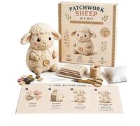 DIY Patchwork Animal Kit - Felt Patchwork Mouse DIY Sewing Kit, Handmade Sewing Craft Kit, Patchwork Mouse Cow Sheep DIY Kit, Handmade Felt Sewing Craft Kit for Adults and Teens (Sheep)