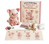 DIY Patchwork Animal Kit - Felt Patchwork Mouse DIY Sewing Kit, Handmade Sewing Craft Kit, Patchwork Mouse Cow Sheep DIY Kit, Handmade Felt Sewing Craft Kit for Adults and Teens (Pig)