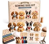 DIY Patchwork Animal Kit, Handmade Sewing Craft Set with Floral Fabric, Stuffing, Tools,Handmade Sewing Crafts Set for Adults, Beginners, Craft Lovers, Gift for Birthdays, Holidays (Dog)