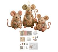 DIY Patchwork Mouse Kit, Sewing Arts and Crafts Kit for Mouse Making Creative DIY Quilting Animal Kit,Cute Mouse Felting Kits for Beginners,Craft Sets for Hobby Sewing Quilting Art Crafting Gift (D)