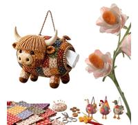 DIY Patchwork Tissue Holder Sewing Kit, Retro Quilted Farm Animal Craft Storage Organizer, Handmade Desktop Ornament For Farmhouse, Kitchen, Living Room, Bedroom And Coffee Table，D