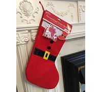Shatchi DIY Personalised Santa Stocking Accessories Father Christmas Sack Sock Gifts Bag Toys Sweets Xmas Decorations, Red/White