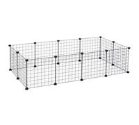 DIY Pet Playpen Metal Wire Fence 12-Panel Guinea Pig Small Animals Cage Black