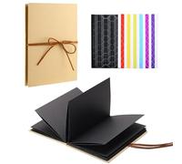 DIY Photo Album, 18 x 12 cm, Small Photo Book for Gluing, 34 Pages, DIY Mini Scrapbook Memory Book, Photo Album for Birthday Gift, Wedding, Graduation Gift (Black)