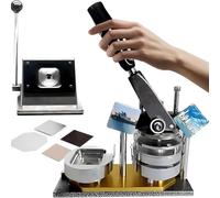 DIY Photo Fridge Magnet Maker Kit with Press Machine and Paper Cutter, Includes 100 Sets Consumables for Custom Magnet Creation