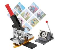 DIY Photo Magnet Machine, Fridge Magnet Maker with 100 Sets of Consumables, Paper Cutter, Button Badge Maker, Make Custom Magnets and Badges at Home