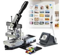 DIY Photo Magnet Maker Machine, Square/Rectangle Magnet Press, Includes 100 Supplies, Paper Cutter and Button Badge Maker, Perfect for Custom Photographs and Crafts