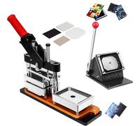 DIY Photo Magnet Maker Press Machine Kit with 100 Cardboard Sets, 100 Photo Paper Sheets, Paper Cutter, Fridge Picture Magnets