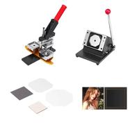Diy Photo Magnet Making Machine,Square Fridge Magnets Badge Maker Machine,With 1 Press Machine +1 Paper Cutter +100 Sets Consumables, With Acrylic/Cardboard Cardboard-2.5 * 2.5in/6.35 * 6.35cm