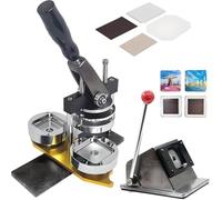 DIY Photo Refrigerator Magnet Press Machine with Paper Cutter and Materials for Custom Badge Making