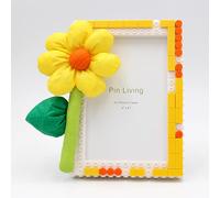 DIY Picture Frame - Morse Code Hidden Messages, Building Blocks Picture Frame for 4x6 Photos, Vertical/Horizontal Display Options, Safe & Reusable, Creative Gift for Birthdays, Home Decor