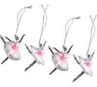 DIY Pig Hanging Ornaments 4pcs Festive Tree Decoration(Angel Girl) | Adorable pig design, 4-pack value set, plastic construction, tree and car use, festive holiday vibe