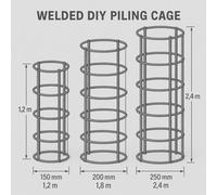 Diy Piling Cages - 150mm X 0.6M Ready To Install - Foundations & Concrete Bases