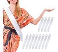 Diy Plain Pageant Sash,12 Pcs Blank Satin Sashes,White Graduation Sash,Hen Sashes,Birthday Queen Sash,Maid Of Honour Sash,Team Bride Sashes,Personalised Birthday Sash,Happy Birthday Sash