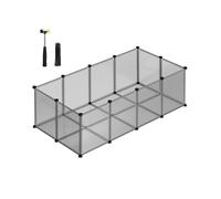 DIY Plastic Pet Playpen with Floor, Grey / 143 x 73 x 46 cm