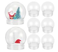 DIY Plastic Snow Globe Kit : 20PCS Empty Baubles Reusable Clear Water Globes with Screw off Caps, Fillable Transparent Snowglobe Decoration Props, Jar for Christmas Home Decor Kids Crafts 7 * 6cm