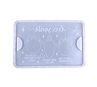 DIY Plate Coaster Mold Christmas Rectangular Tray Mold Resin Silicone Tray Molds Concrete Cement Casting Mold for Epoxy Resin Serving Board for Home Decoration