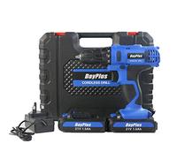 DIY Power Hand Tools 21V Cordless Combi Drill Driver Set Electric Impact Cordless Screwdriver, 1400RPM Max Speed, 45Nm, 18+1 Torque Clutch, Built in LED Light, 2X 1.5Ah Lithium Ion Battery