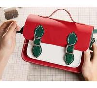 DIY Purse Bag Satchel Making Kit Cambridge Sewing Pattern Wallet PU Leather Material Craft Tool Set Handmade Handbag Shoulder Bag pdf Sew Knit Stitch Woman Girl Birthday Holiday Day Gift