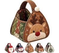 DIY Quilted Christmas Basket Kit Hand Sewing Craft Set | COMPLETE DIY KIT 5 CUTE CHARACTERS EASY 4-STEP SEWING(A)