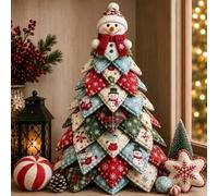 DIY Quilted Christmas Tree Kit, 3D Fabric Patchwork Craft for Beginner Gift